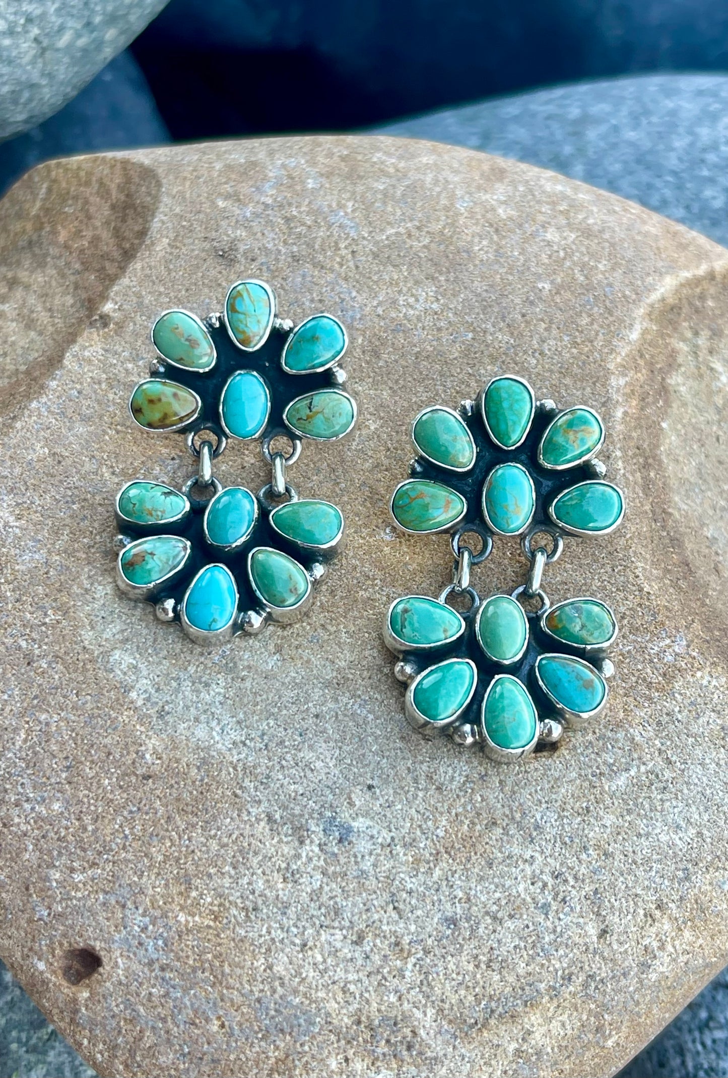 Turquoise Half Cluster Chain Dangles