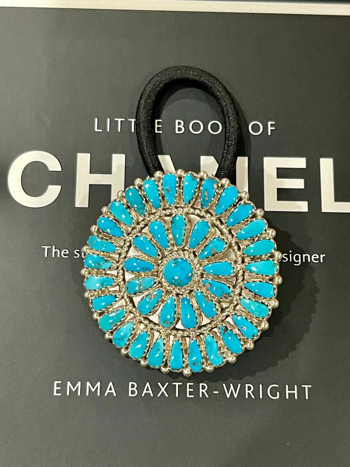 Large Turquoise Cluster Hair Tie