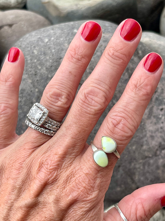 2 stone palomino adjustable ring