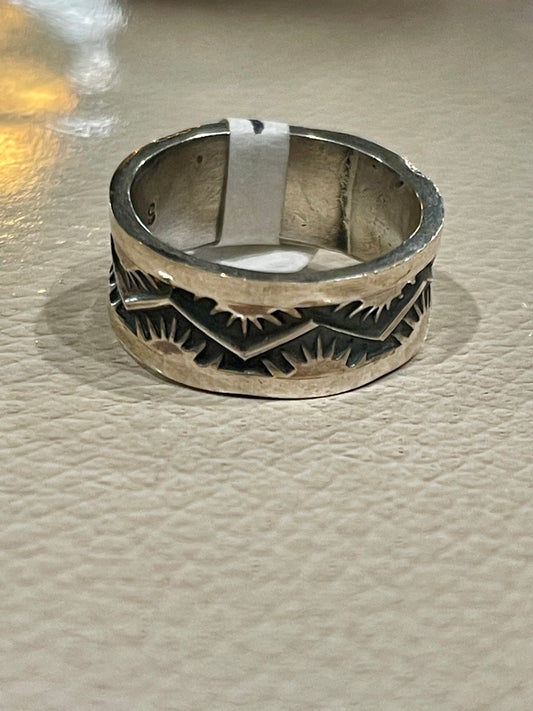 Sunshine Stamped Cigar Band Ring