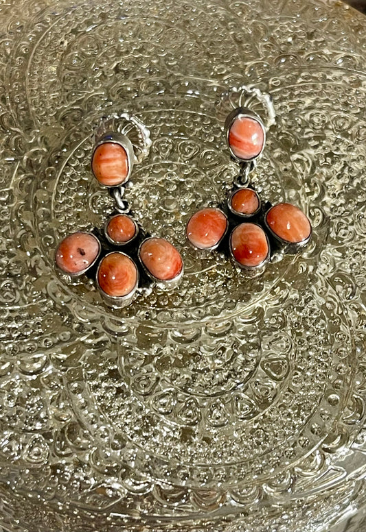 Red Spiny Post Dangles