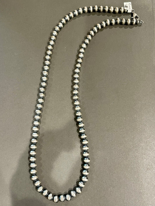 28” 8mm Pearls “Navajo Style”