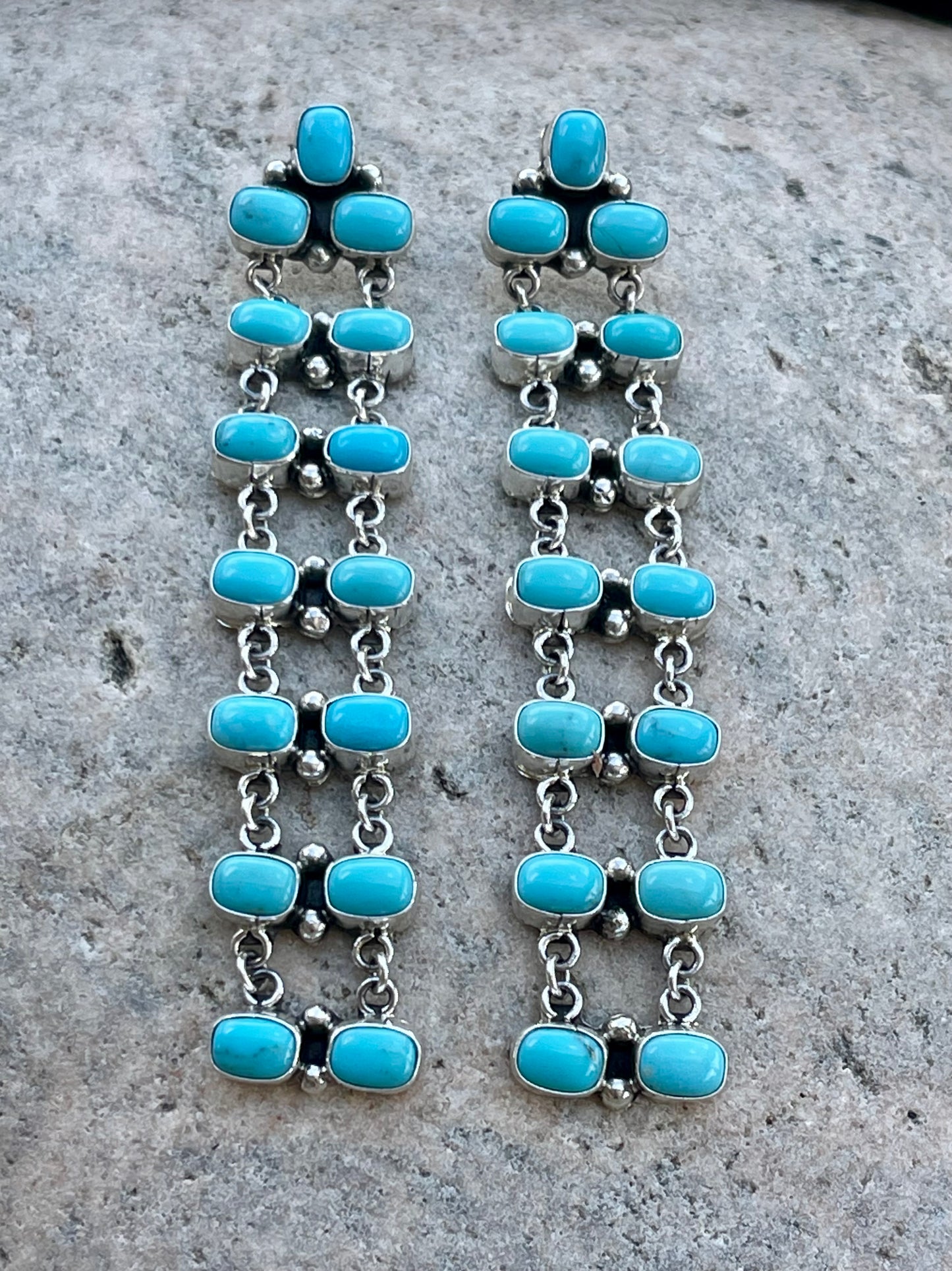 Gorgeous Turquoise Chain Earringa