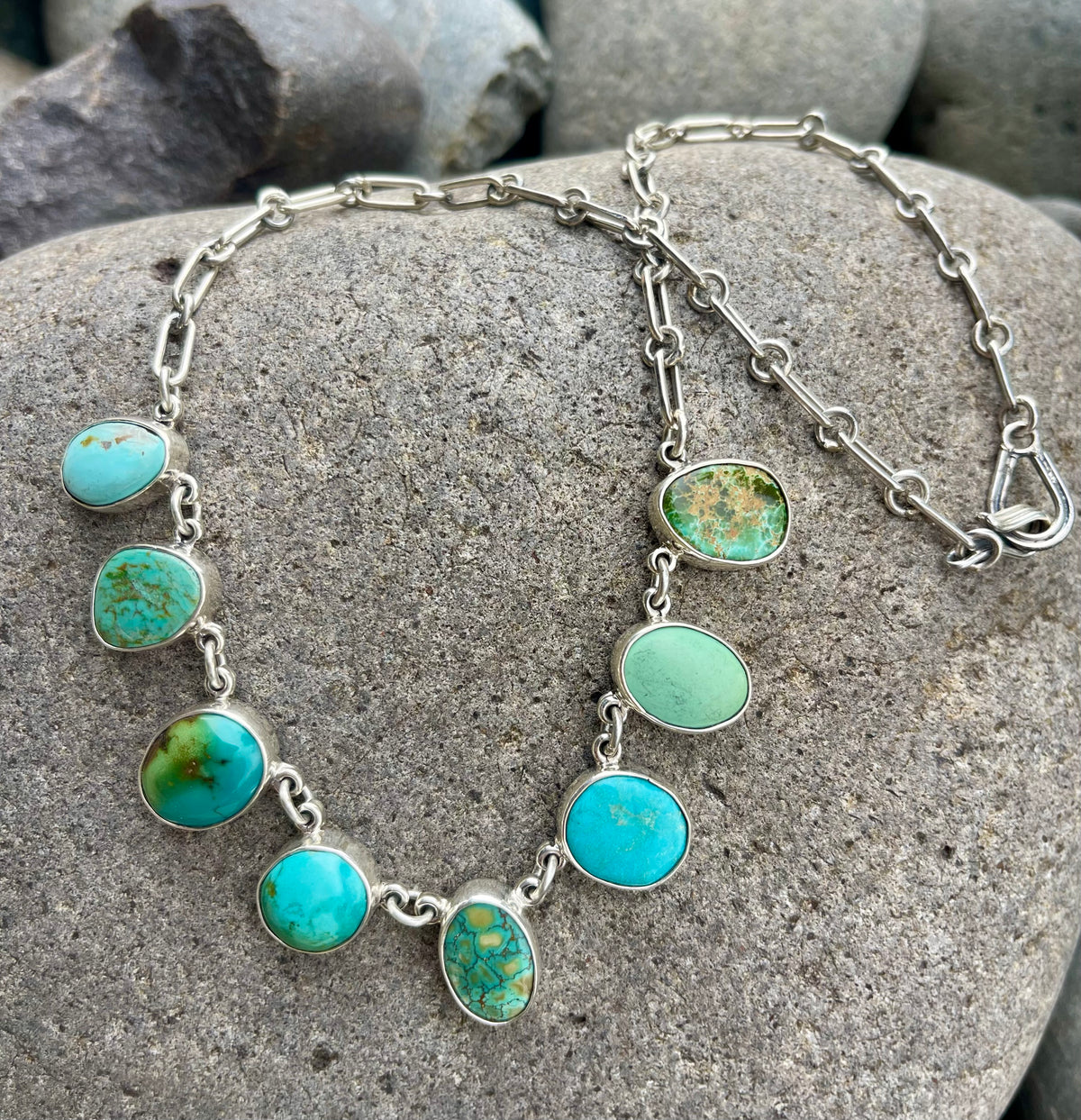 9 Stone Turquoise Federico Necklace