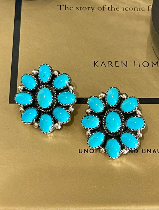 Turquoise Cluster Studs