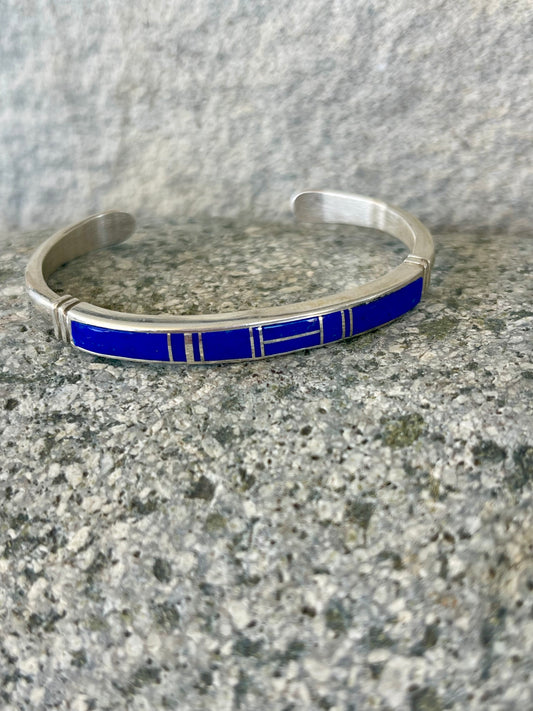 Lapis Inlay Stacker Cuff