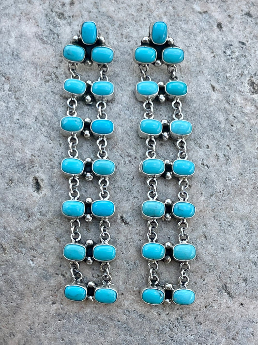 Gorgeous Turquoise Chain Earringa