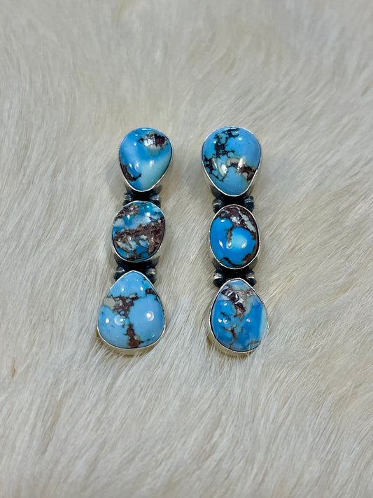 3 Stone Golden Hills Earrings