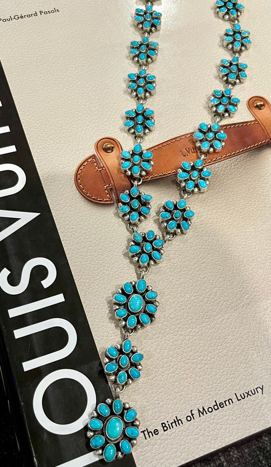Turquoise Cluster Lariat