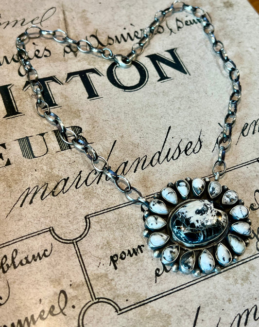 White Buffalo Cluster Necklace