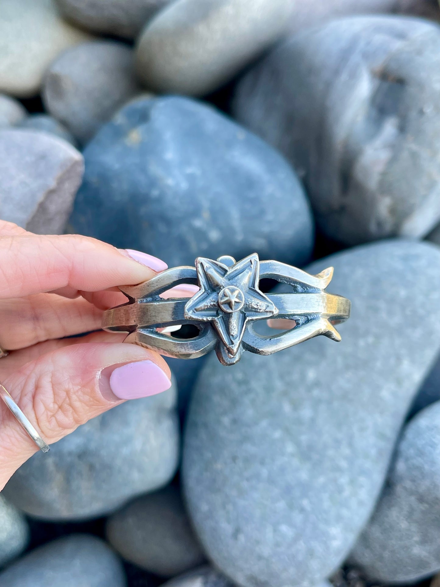 Sandcast Star Cuff
