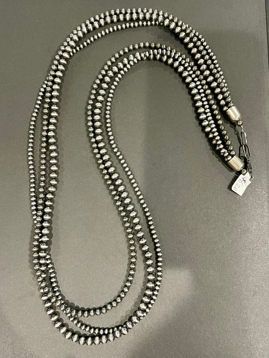 36” Triple Strand Pearls “Navajo Style”