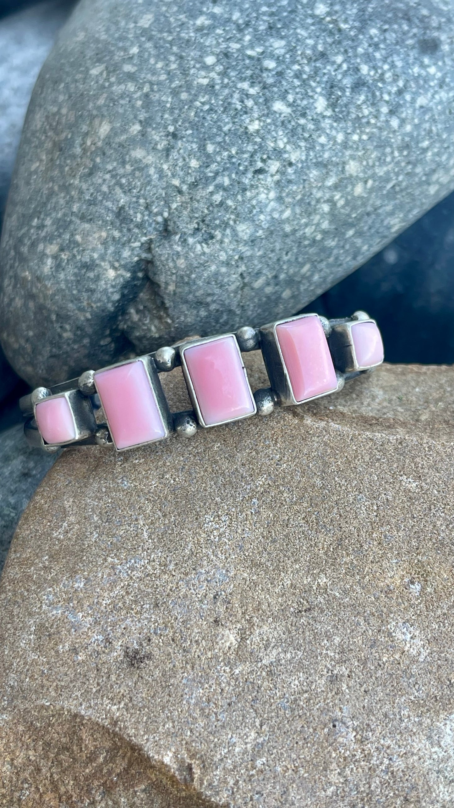5 Stone Pink Conch Cuff