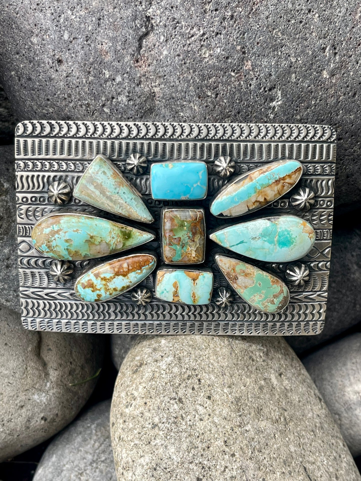 Turquoise Sandcast Buckle