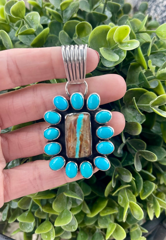 Sleeping Beauty & Boulder Cluster Pendant