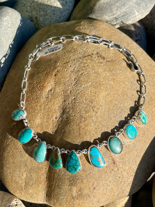 9 Stone Turquoise Federico Necklace
