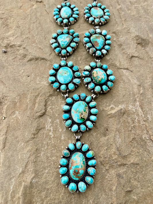 AMAZING Royston Cluster Lariat Necklace (set)