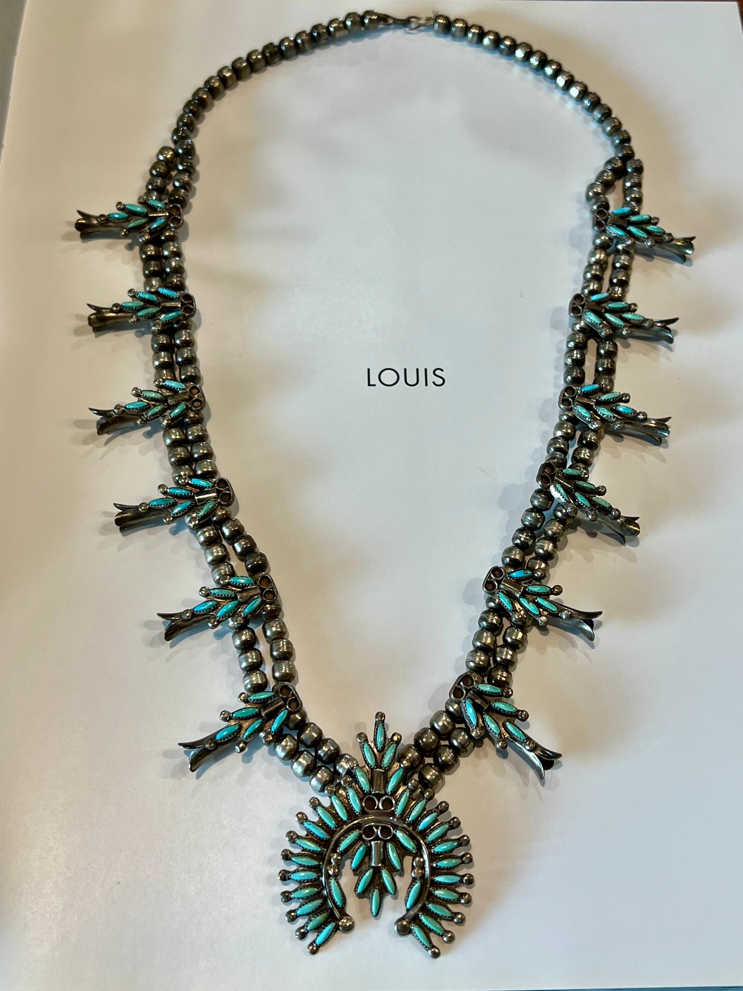 Vintage Turquoise Squash Blossom