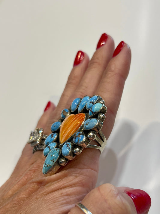 Golden Hills & Spiny Heart Cluster Ring