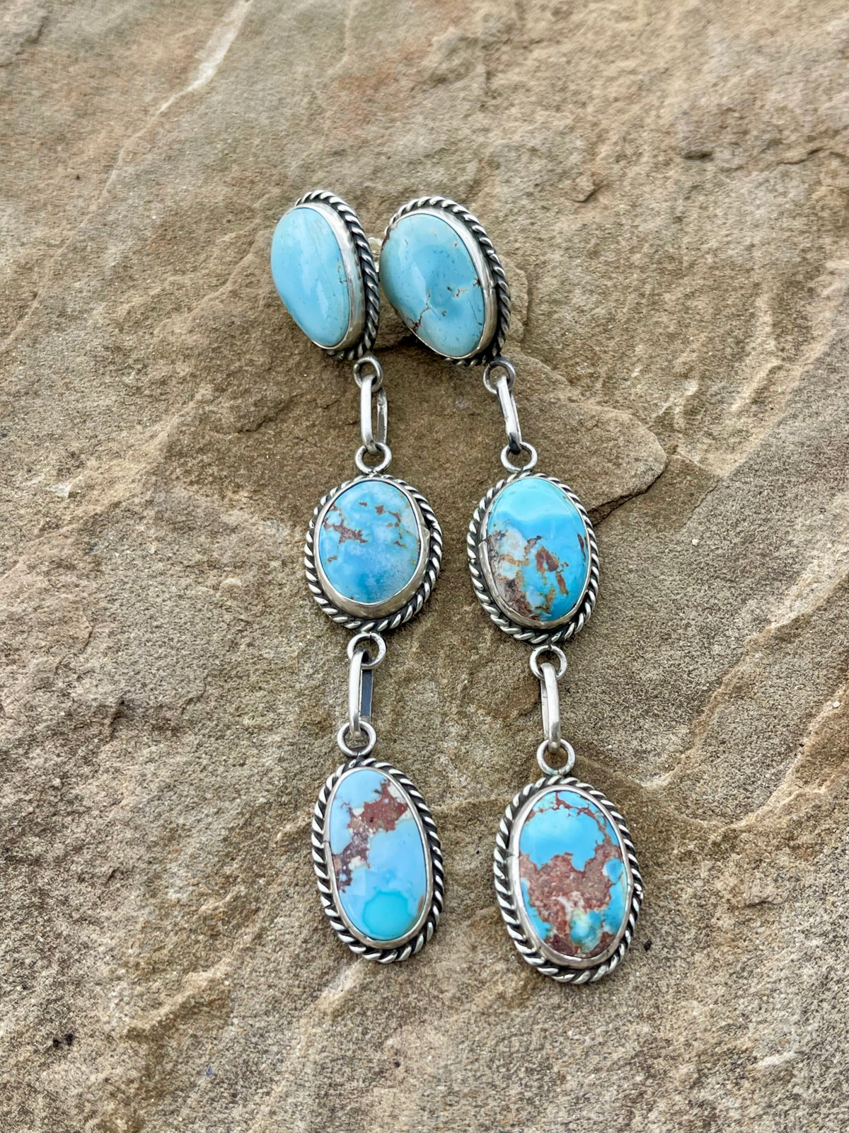 3 Stone Golden Hills Earrings