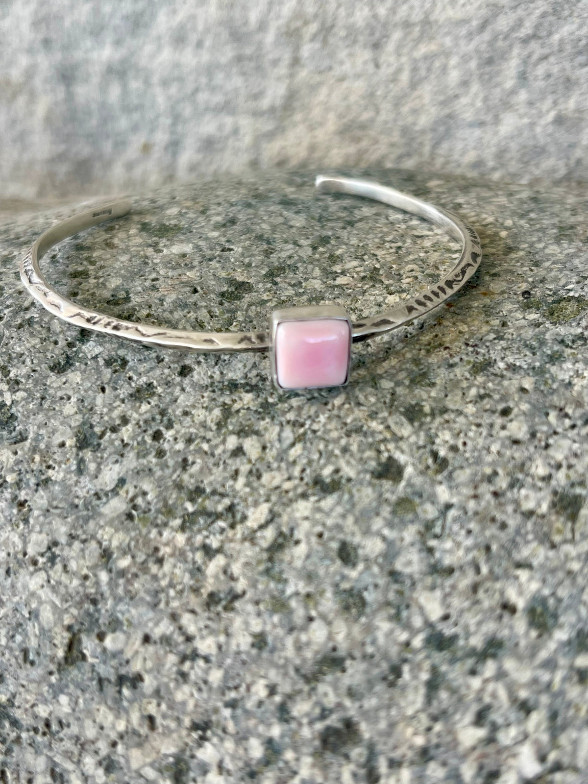 Pink Conch Stamped Stacker Cuff