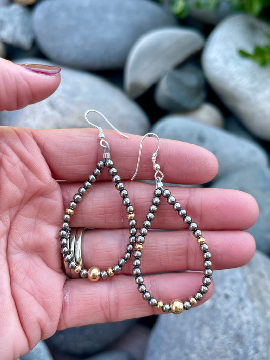 Pearl & GF Teardrop Hoops