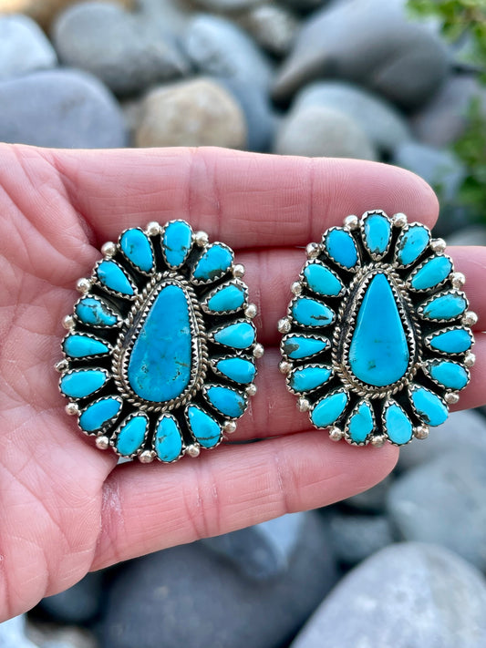 Gorgeous Turquoise Cluster Earrings