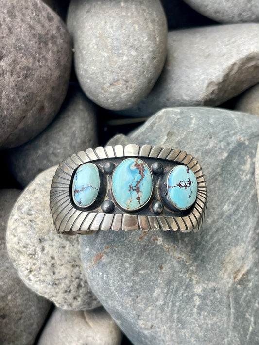 Gorgeous 3 Stone Heavty Golden Hills Super Cool Cuff