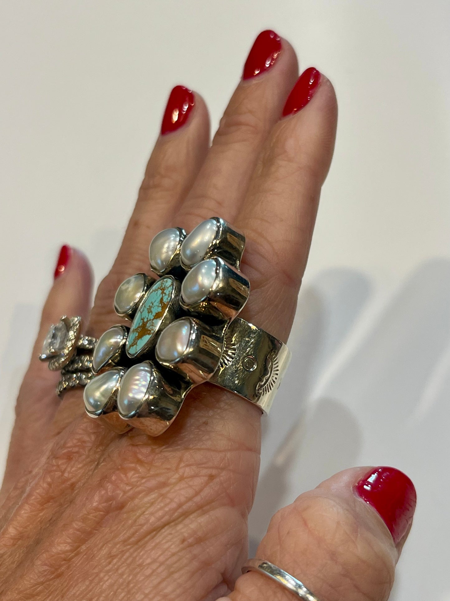 Pearl & Turquoise Federico Cluster Ring