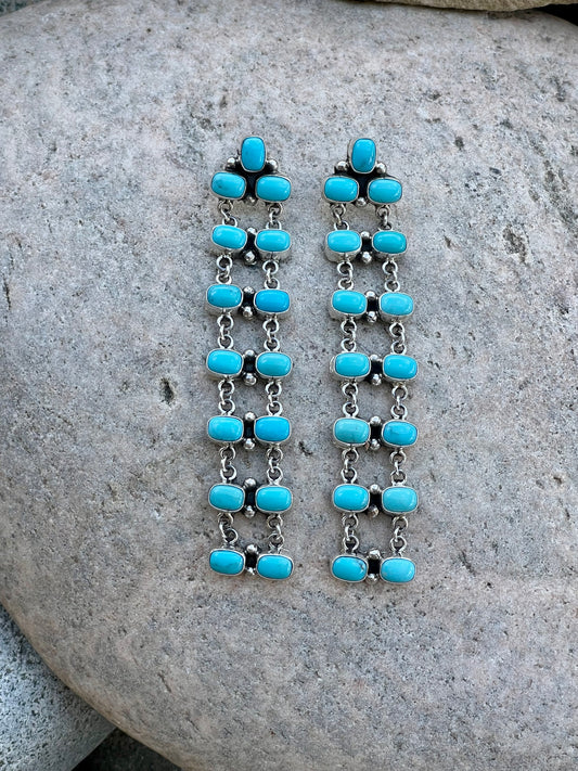 Gorgeous Turquoise Chain Earringa