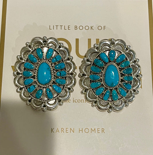 Turquoise Cluster w/ Sliver Detail