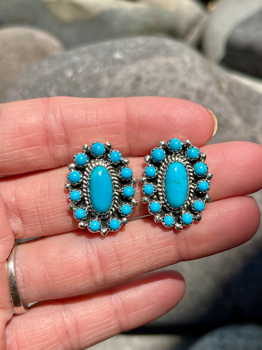 The Perfect “everyday” turquoise Cluster earrings