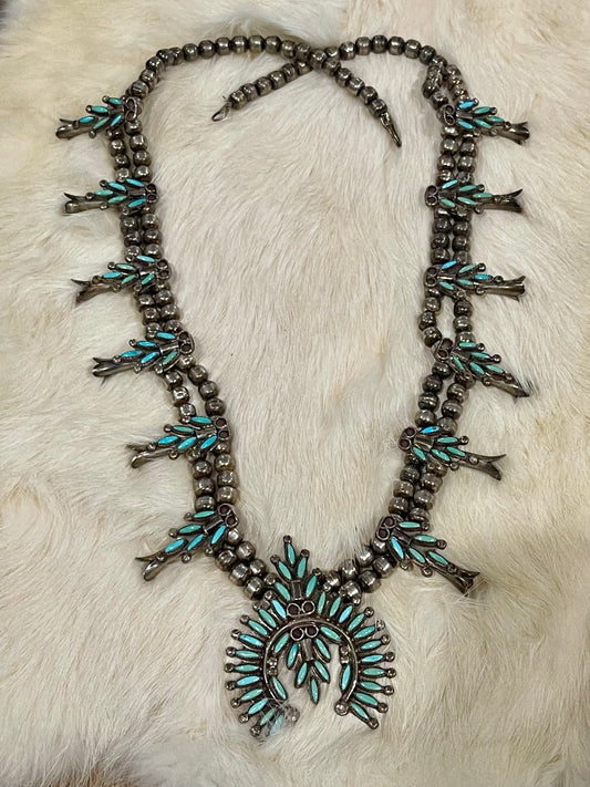 Vintage Turquoise Squash Blossom
