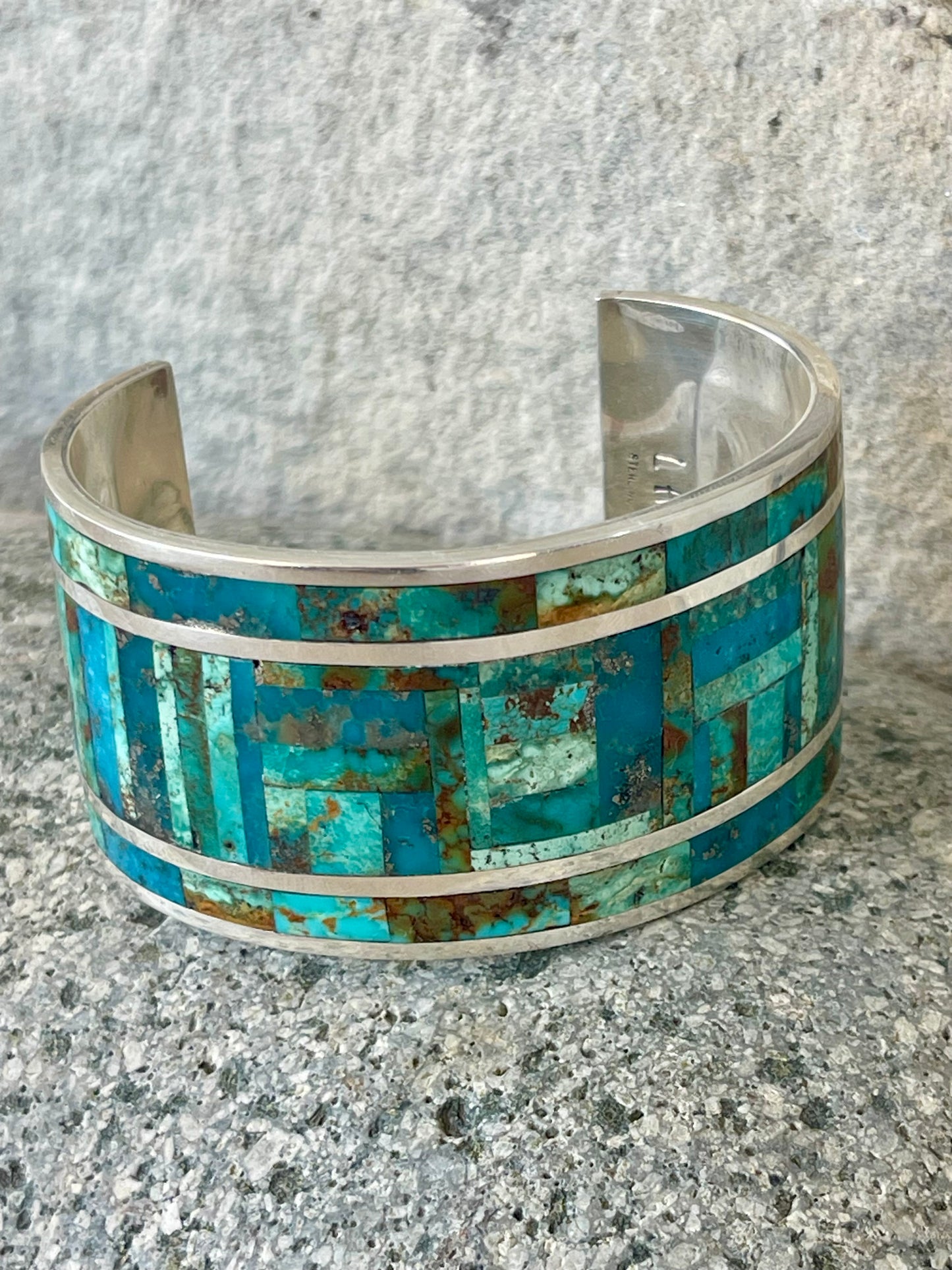 AMAZING Turquoise Inlay Statement Cuff