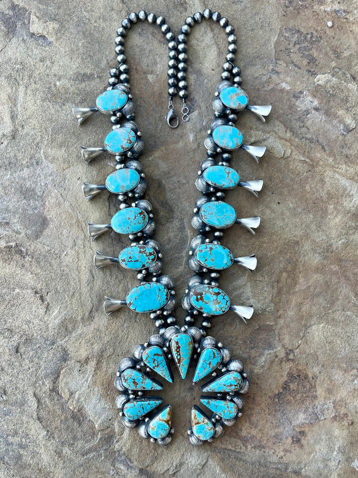 Gorgeous Mine 8 Turquoise Squash Blossom