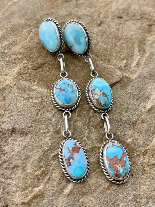 3 Stone Golden Hills Earrings