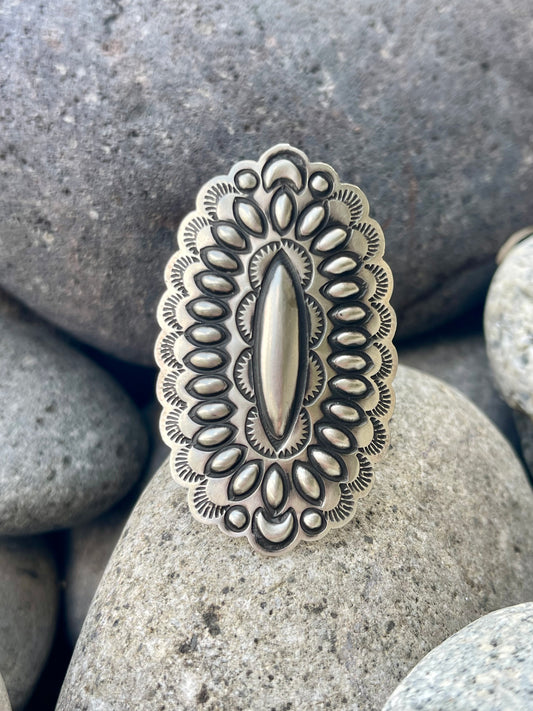 Gorgeous Stamped Concho Ring