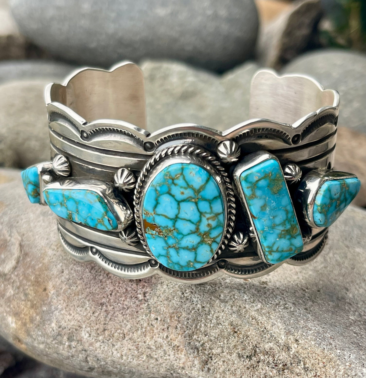 High Grade Webbed Kingman Statement Cuff