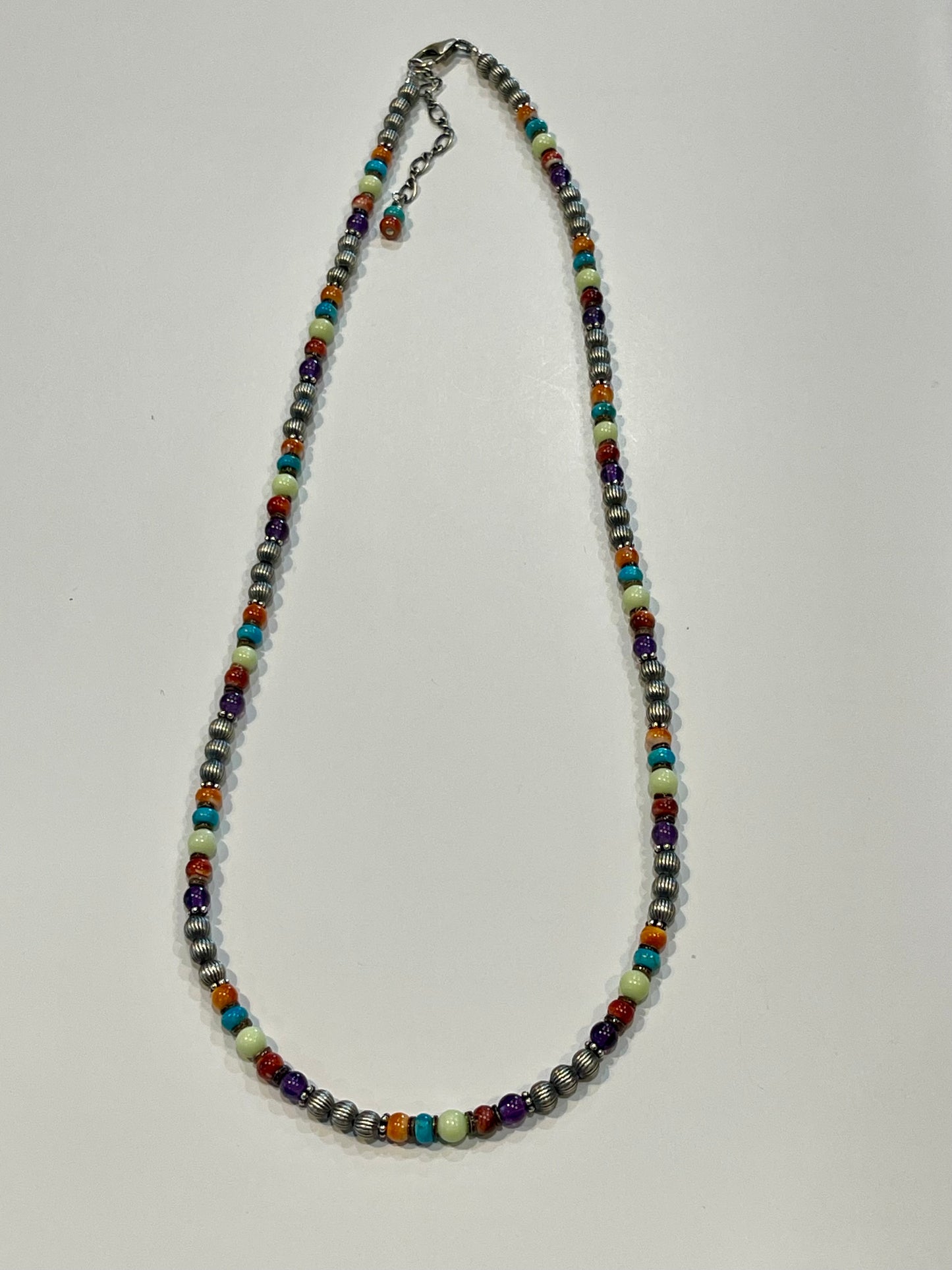 Multi Color Fluted Pearl Necklace