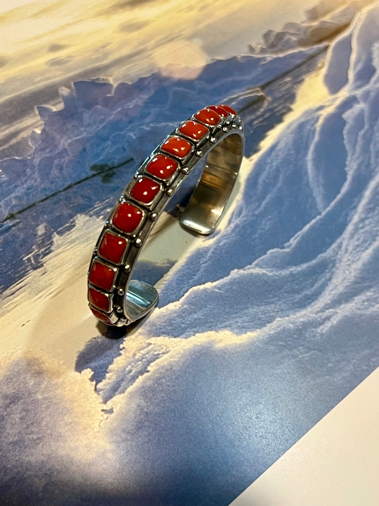 Red Coral Stacker Cuff