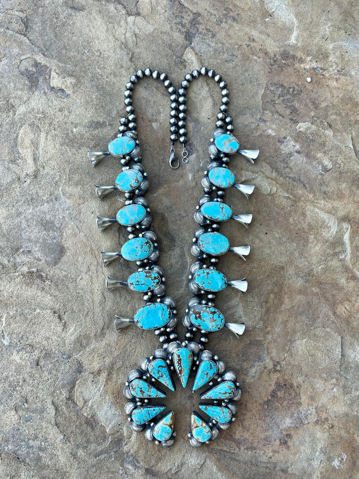 Gorgeous Mine 8 Turquoise Squash Blossom