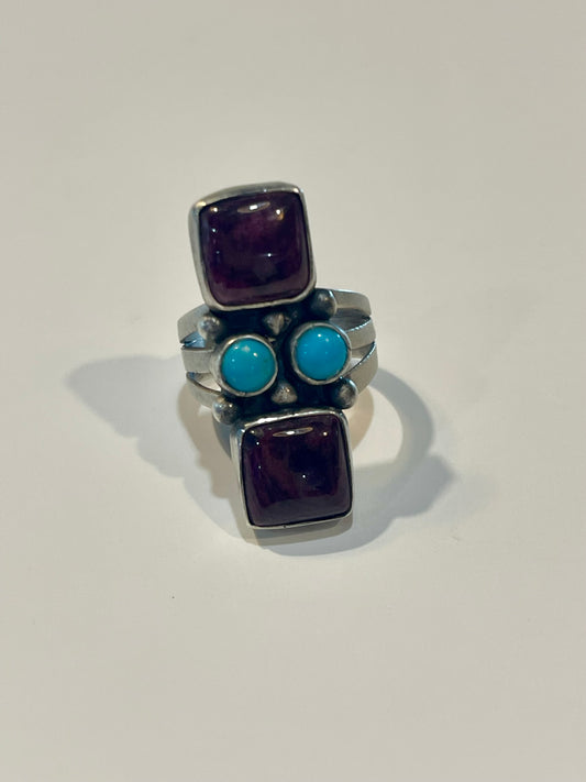Purple Spiny & Turquoise Ring