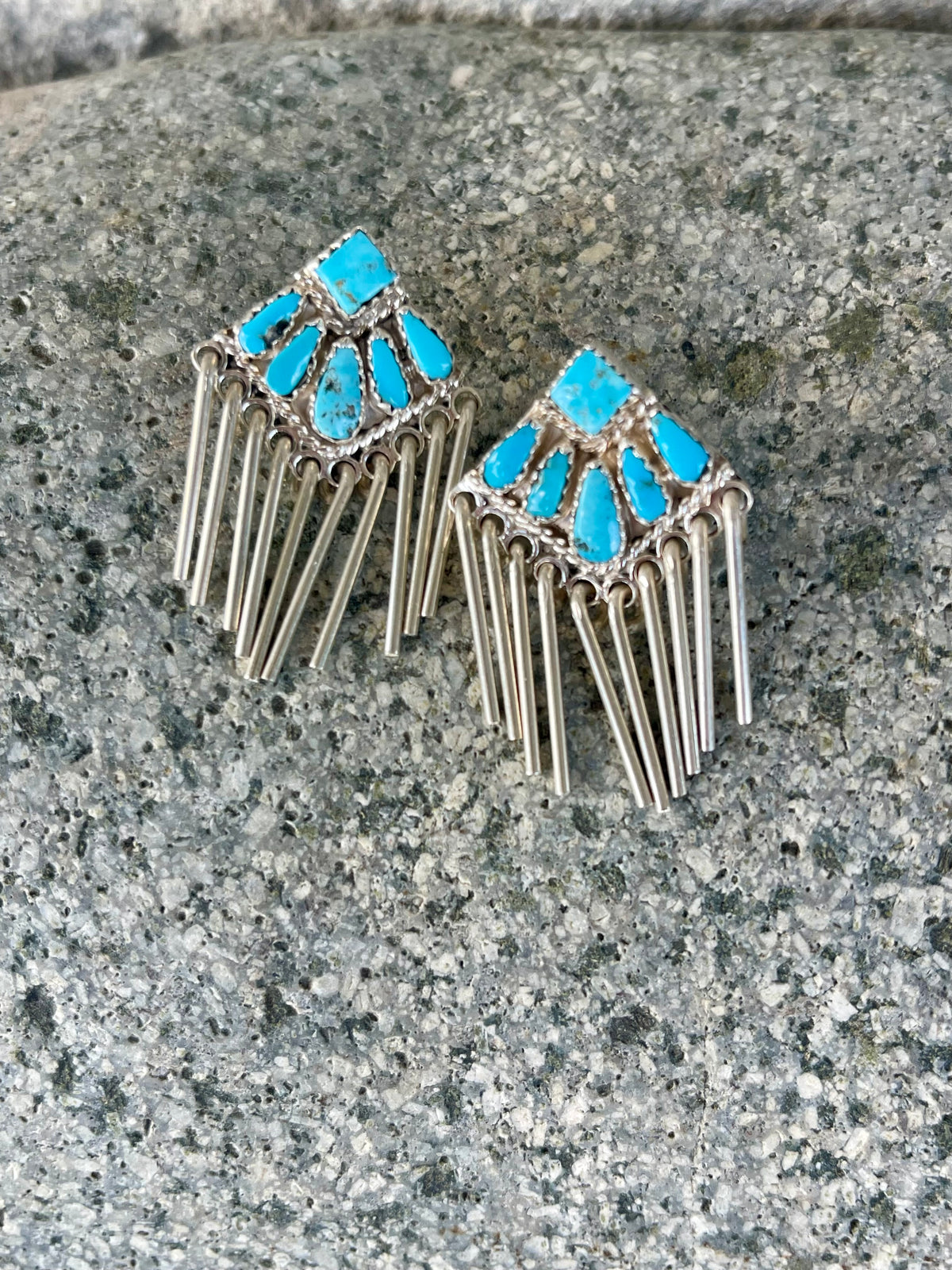 Turquoise Cluster Needlepoint Dangles