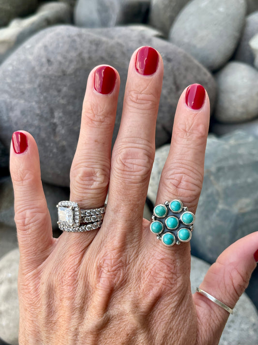 Turquoise Cluster Ring