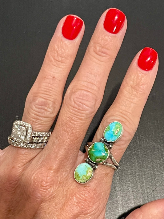 3 Stone Sonoran Gold Ring