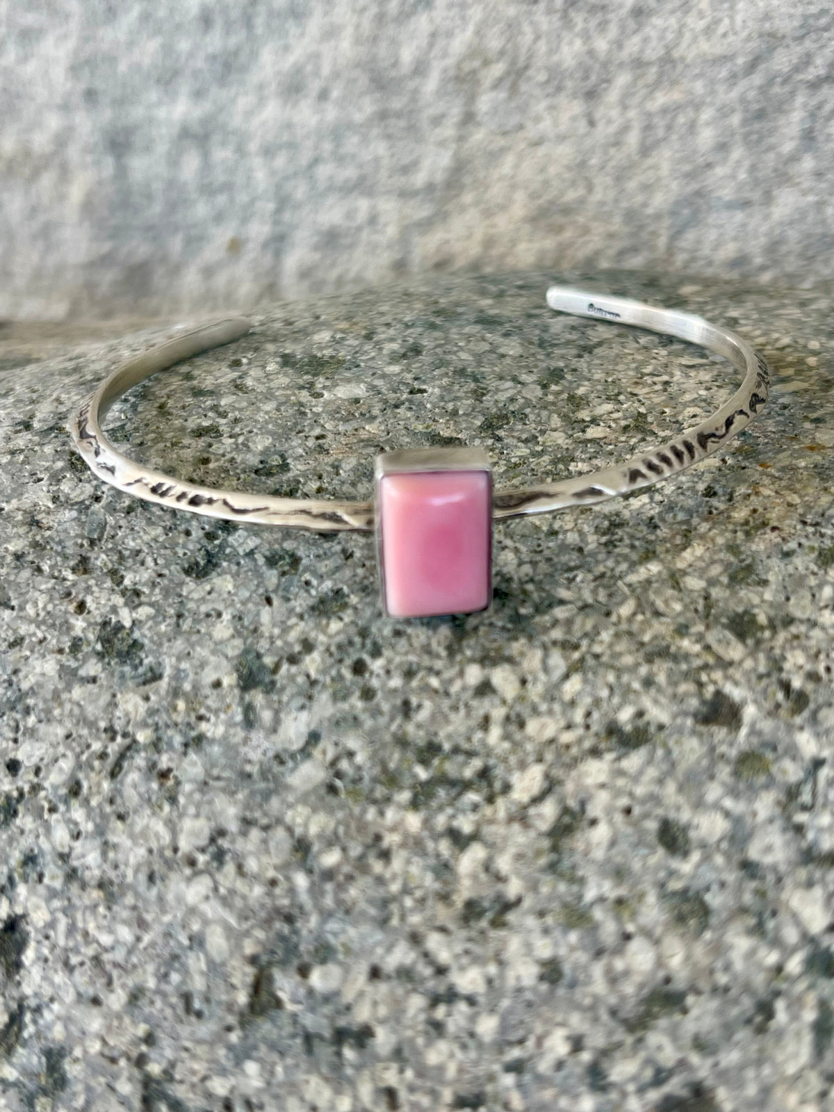 Pink Conch Stamped Stacker Cuff