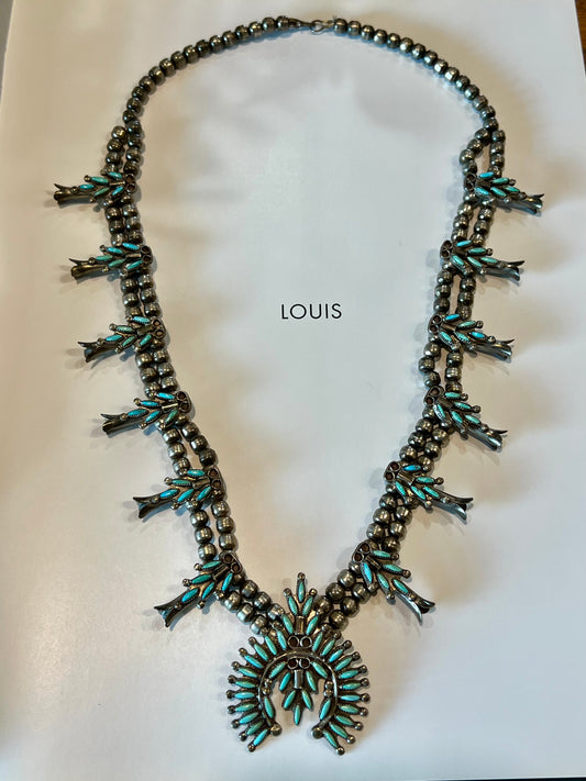 Vintage Turquoise Squash Blossom
