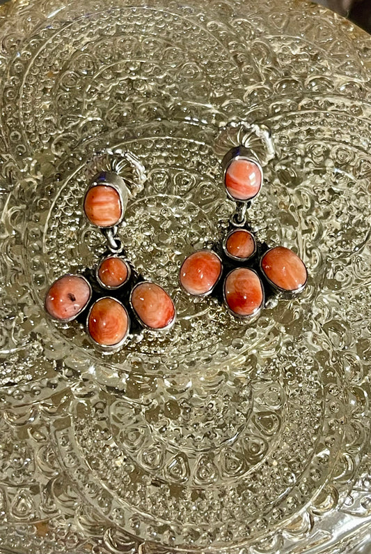 Red Spiny Post Dangles