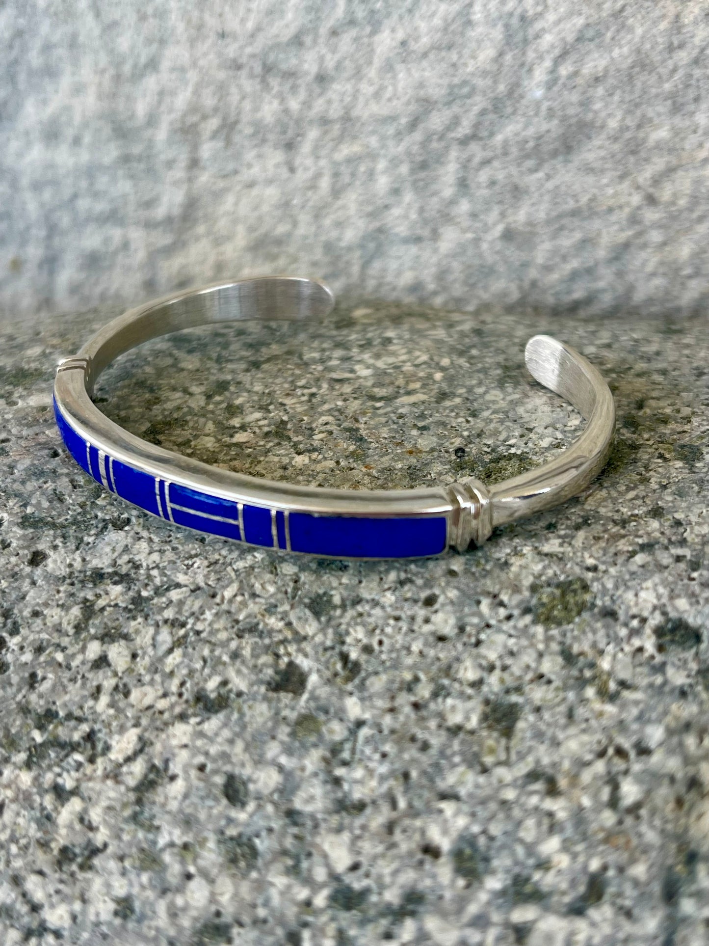 Lapis Inlay Stacker Cuff