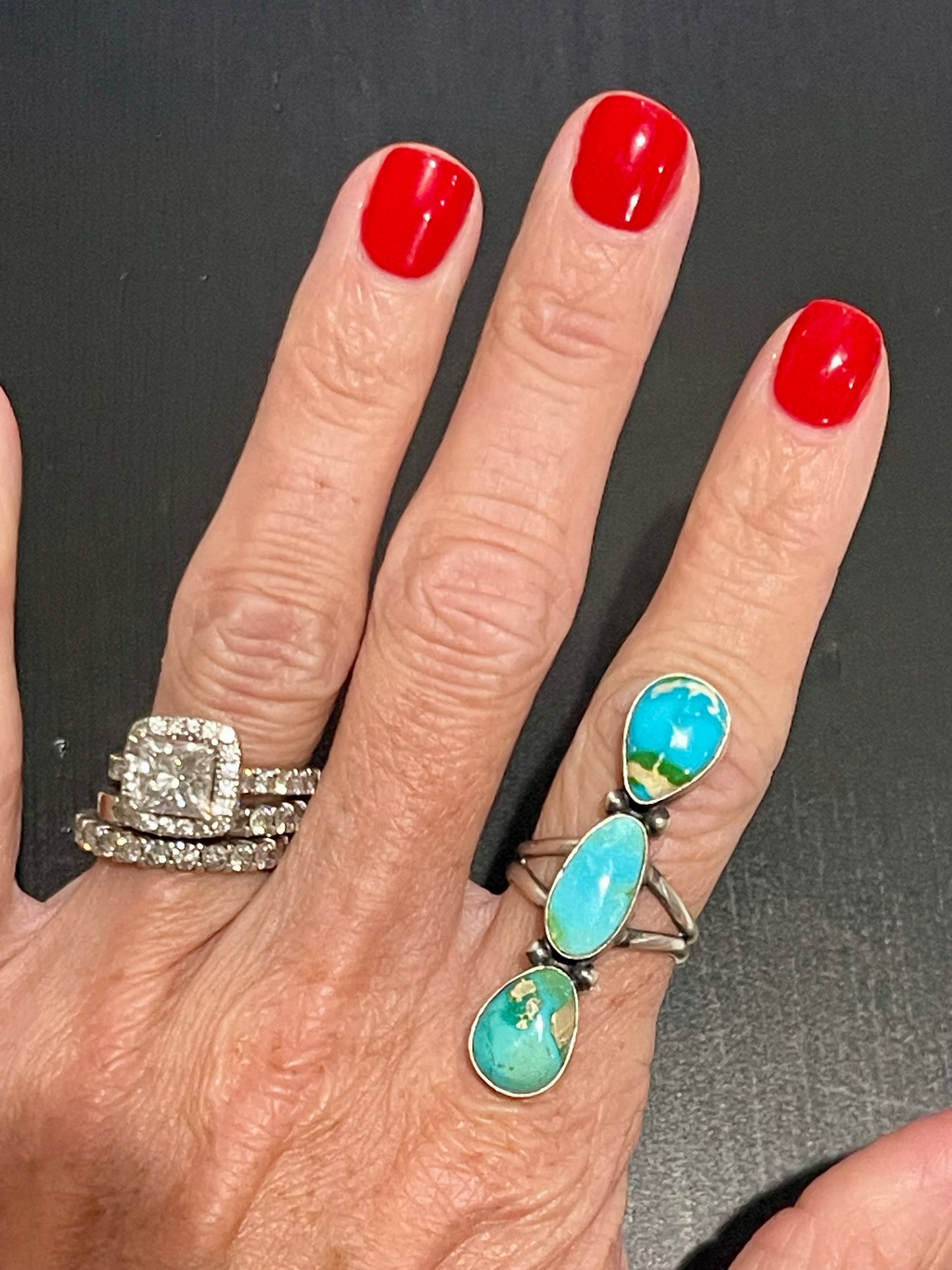 3 Stone Sonoran Gold Ring